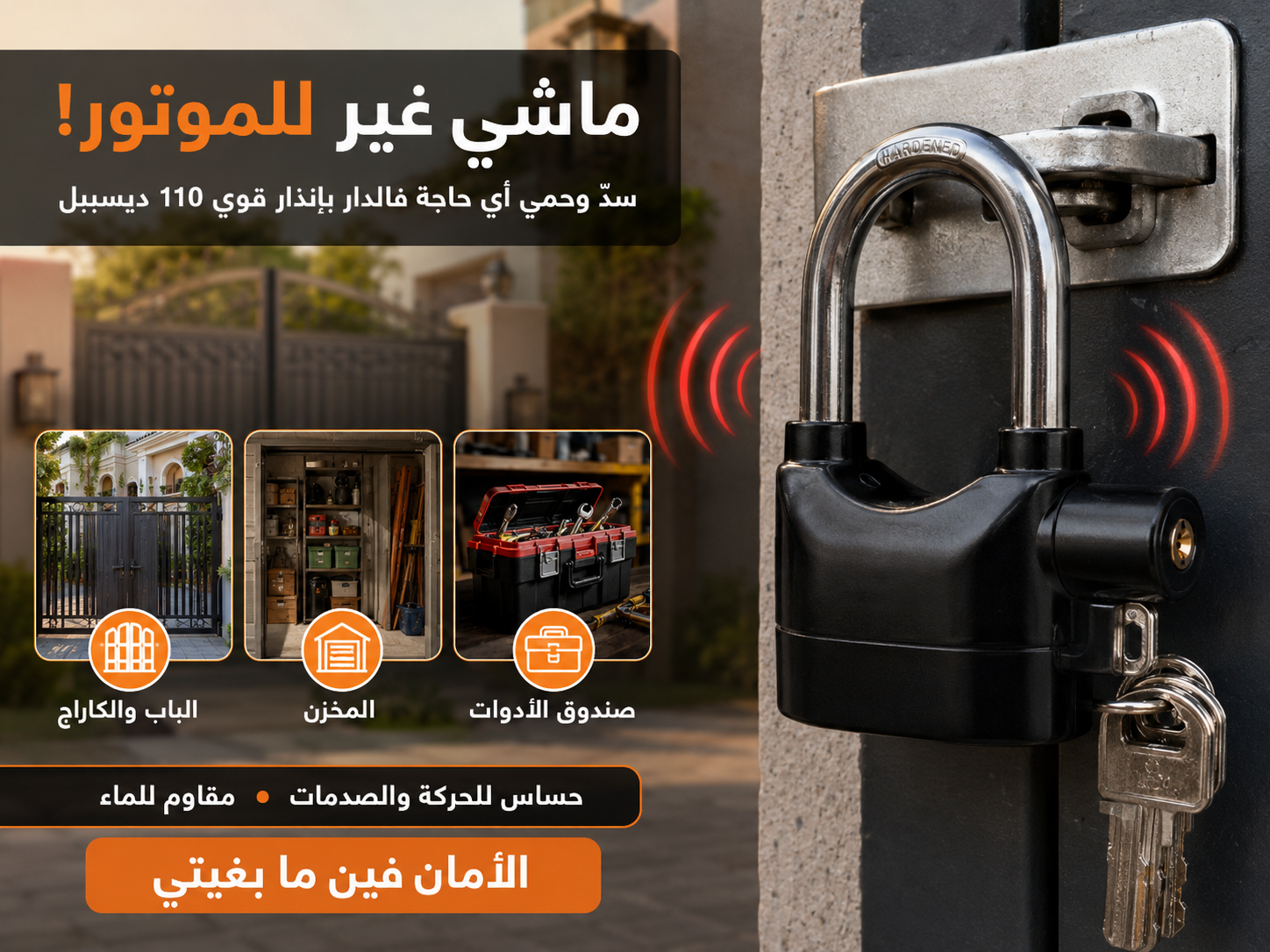 قفل دراجة نارية YARIS بإنذار صوتي 110dB