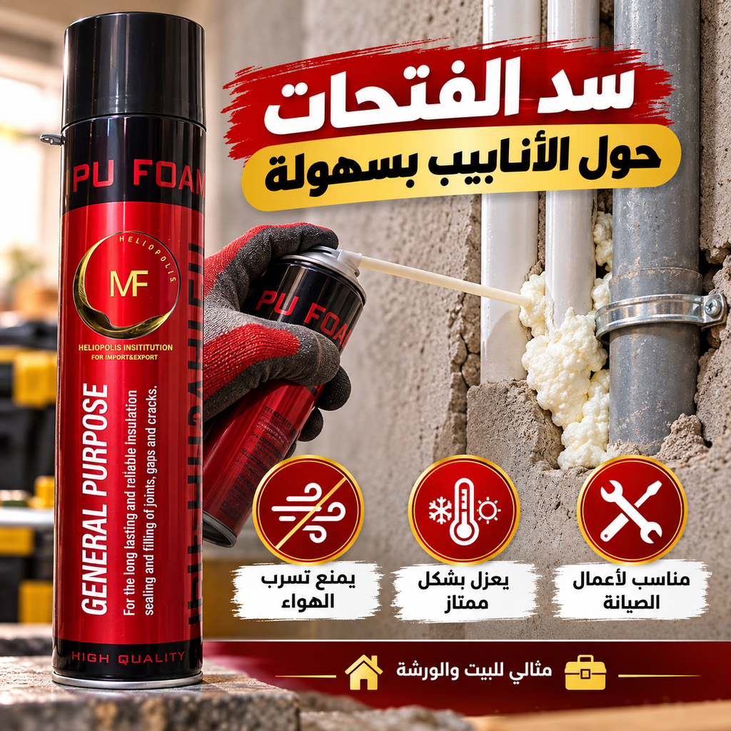 فوم عازل PU FOAM MF لسد الفراغات والشقوق